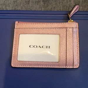 Metallic Pink Coach Card holder